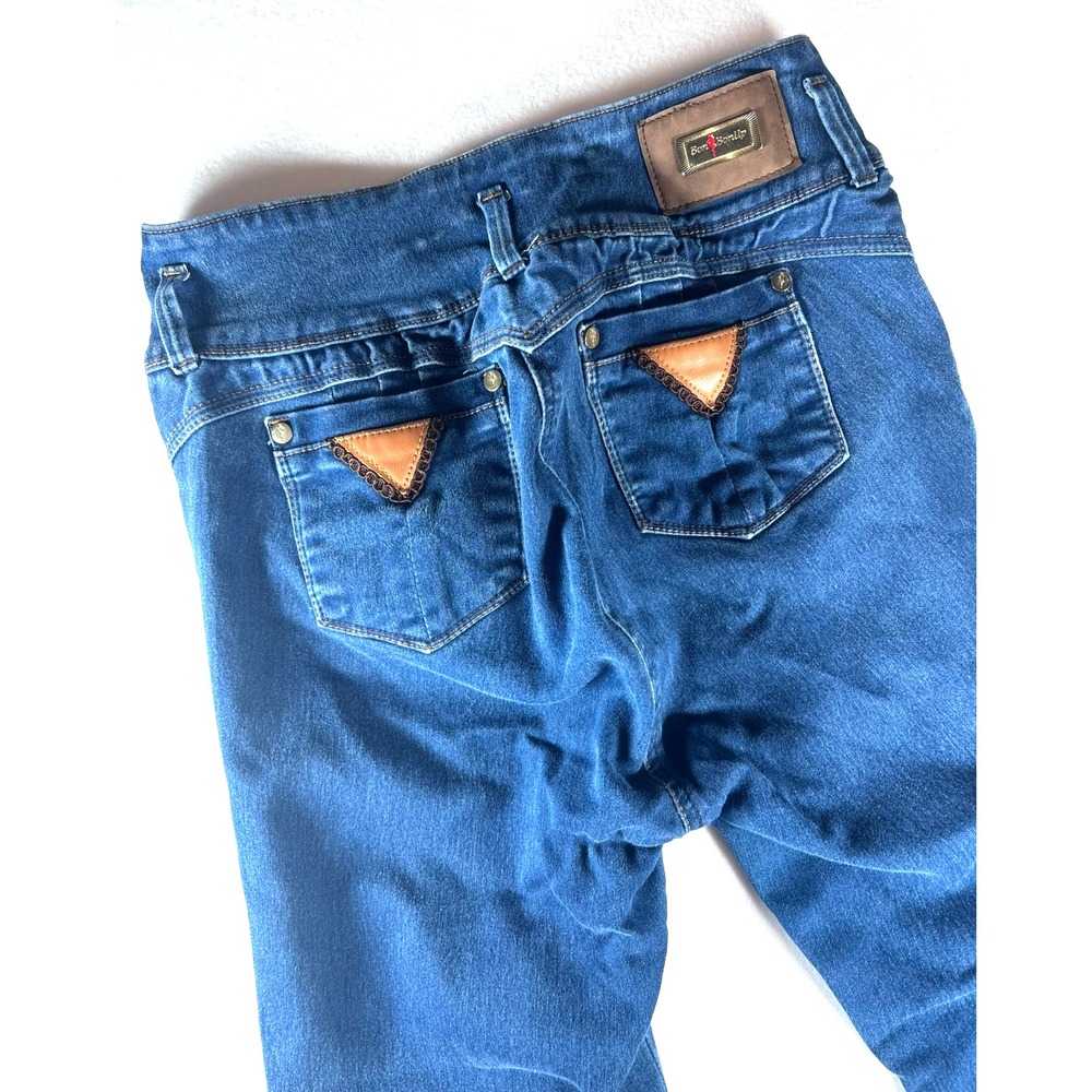 Bon Bon Up Jeans Womens Size 16‎ High Rise Skinny Blue Denim Made in Colombia